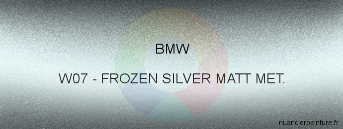 Peinture Bmw W07 Frozen Silver Matt Met.