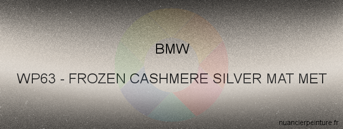 Peinture Bmw WP63 Frozen Cashmere Silver Mat Met