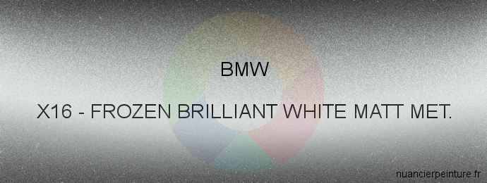 Peinture Bmw X16 Frozen Brilliant White Matt Met.