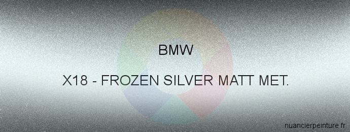 Peinture Bmw X18 Frozen Silver Matt Met.
