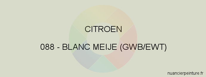 Peinture Citroen 088 Blanc Meije (gwb/ewt)