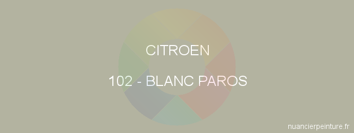 Peinture Citroen 102 Blanc Paros