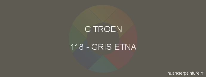 Peinture Citroen 118 Gris Etna