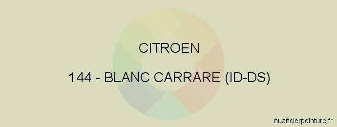 Peinture Citroen 144 Blanc Carrare (id-ds)