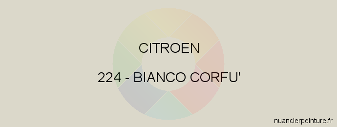 Peinture Citroen 224 Bianco Corfu'