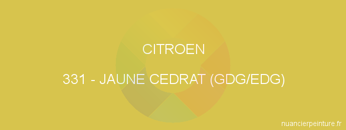 Peinture Citroen 331 Jaune Cedrat (gdg/edg)