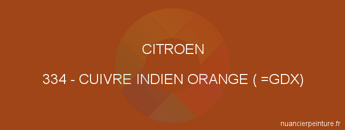 Peinture Citroen 334 Cuivre Indien Orange ( =gdx)