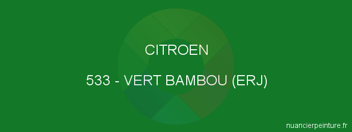 Peinture Citroen 533 Vert Bambou (erj)