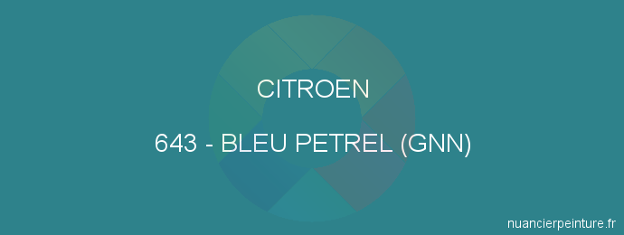 Peinture Citroen 643 Bleu Petrel (gnn)