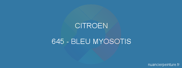 Peinture Citroen 645 Bleu Myosotis
