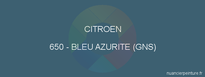 Peinture Citroen 650 Bleu Azurite (gns)