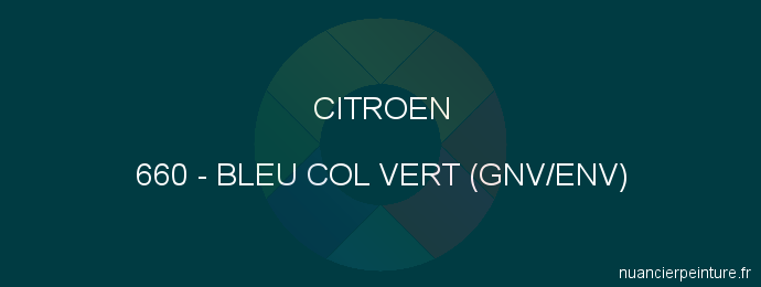 Peinture Citroen 660 Bleu Col Vert (gnv/env)