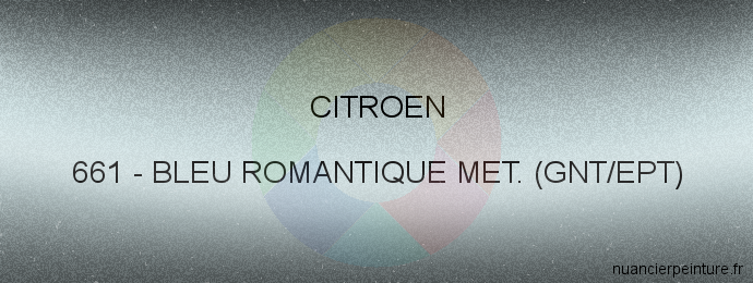 Peinture Citroen 661 Bleu Romantique Met. (gnt/ept)