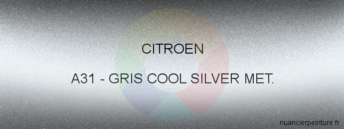 Peinture Citroen A31 Gris Cool Silver Met.