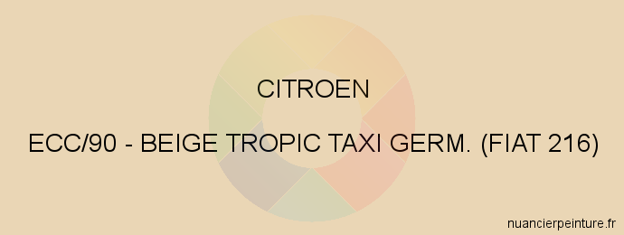 Peinture Citroen ECC/90 Beige Tropic Taxi Germ. (fiat 216)