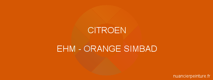 Peinture Citroen EHM Orange Simbad