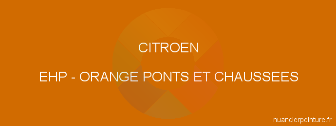 Peinture Citroen EHP Orange Ponts Et Chaussees