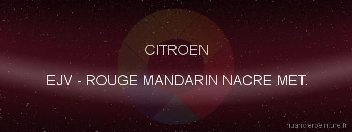 Peinture Citroen EJV Rouge Mandarin Nacre Met.