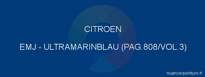 Peinture Citroen EMJ Ultramarinblau (pag.808/vol.3)