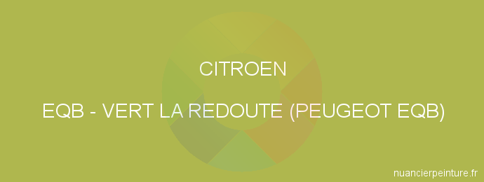 Peinture Citroen EQB Vert La Redoute (peugeot Eqb)