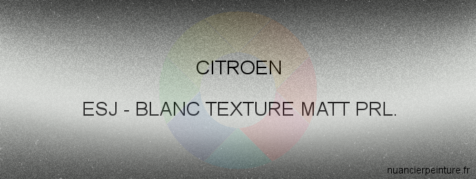 Peinture Citroen ESJ Blanc Texture Matt Prl.