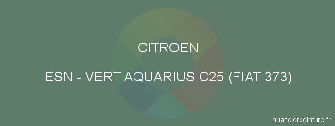 Peinture Citroen ESN Vert Aquarius C25 (fiat 373)