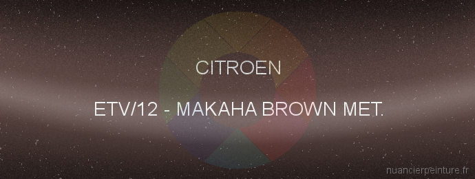 Peinture Citroen ETV/12 Makaha Brown Met.