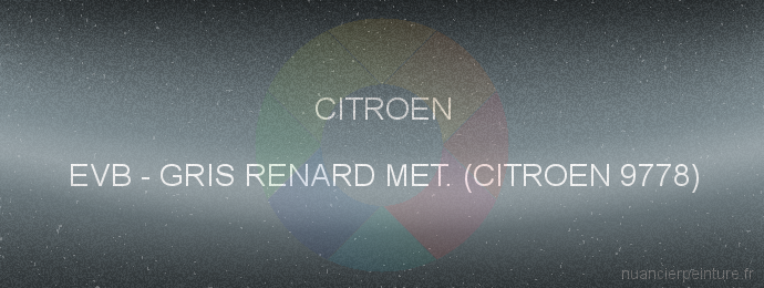 Peinture Citroen EVB Gris Renard Met. (citroen 9778)