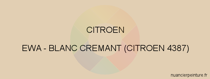 Peinture Citroen EWA Blanc Cremant (citroen 4387)