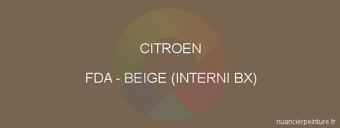 Peinture Citroen FDA Beige (interni Bx)