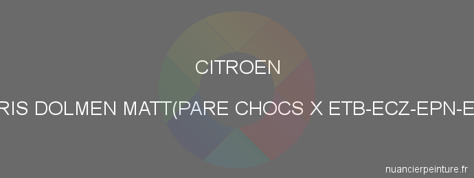 Peinture Citroen FZQ Gris Dolmen Matt(pare Chocs X Etb-ecz-epn-etp-erz-