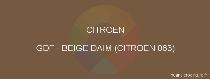 Peinture Citroen GDF Beige Daim (citroen 063)