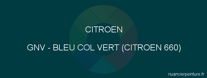 Peinture Citroen GNV Bleu Col Vert (citroen 660)