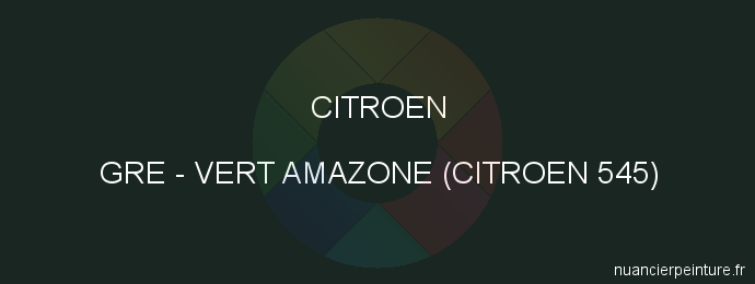 Peinture Citroen GRE Vert Amazone (citroen 545)