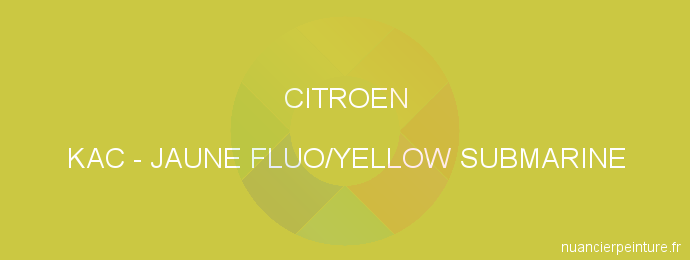 Peinture Citroen KAC Jaune Fluo/yellow Submarine