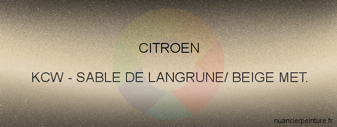 Peinture Citroen KCW Sable De Langrune/ Beige Met.