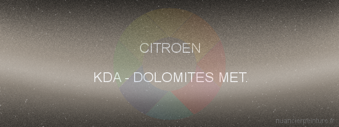 Peinture Citroen KDA Dolomites Met.