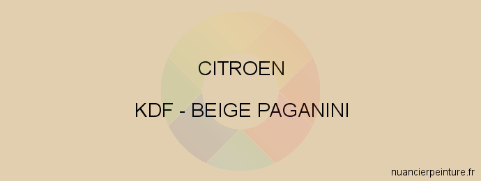 Peinture Citroen KDF Beige Paganini