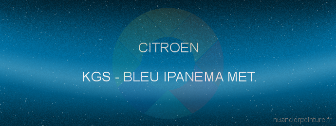 Peinture Citroen KGS Bleu Ipanema Met.