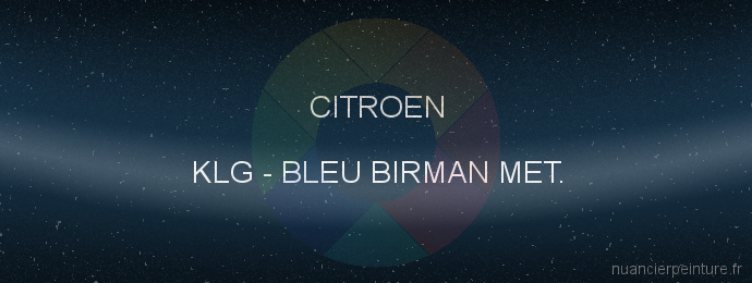 Peinture Citroen KLG Bleu Birman Met.