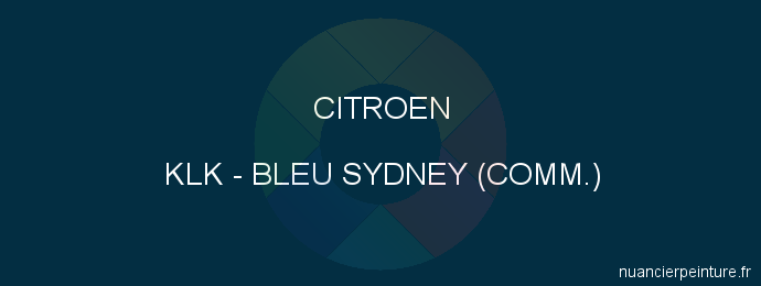 Peinture Citroen KLK Bleu Sydney (comm.)