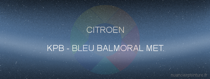 Peinture Citroen KPB Bleu Balmoral Met.
