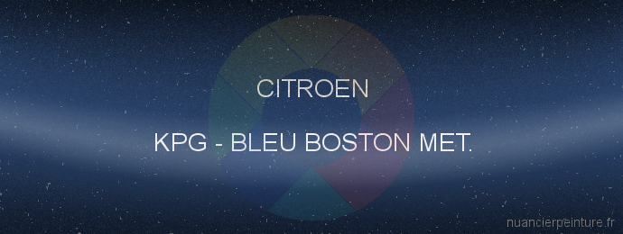 Peinture Citroen KPG Bleu Boston Met.
