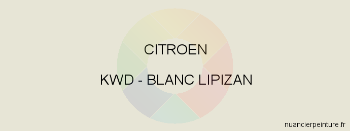 Peinture Citroen KWD Blanc Lipizan