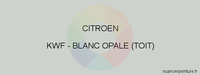 Peinture Citroen KWF Blanc Opale (toit)