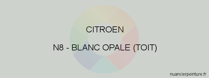 Peinture Citroen N8 Blanc Opale (toit)