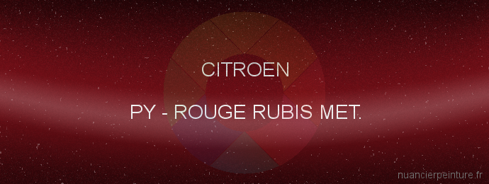 Peinture Citroen PY Rouge Rubis Met.