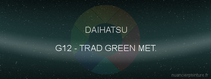 Peinture Daihatsu G12 Trad Green Met.