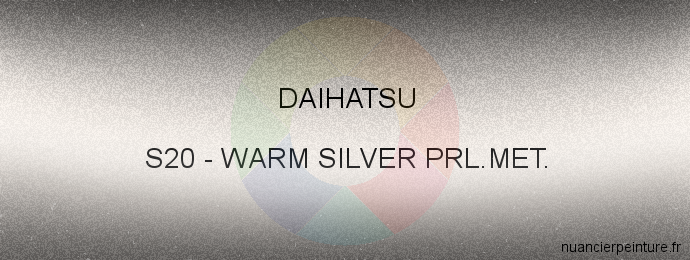 Peinture Daihatsu S20 Warm Silver Prl.met.