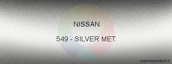 Peinture Nissan 549 Silver Met.